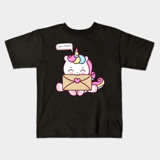 Cute unicorn valentines day Kids T-Shirt